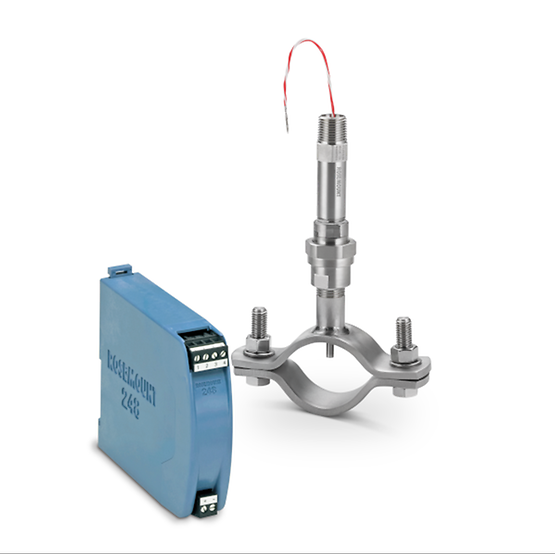 Rosemount 0085 Pipe Clamp Temperature Sensor and 248 Rail Mount Transmitter