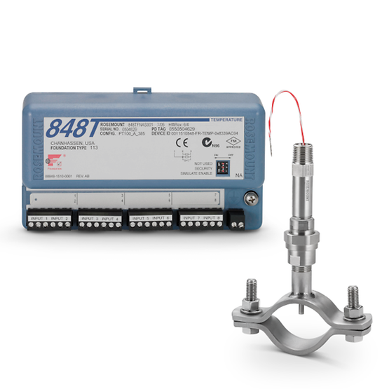 Rosemount 0085 Pipe Clamp Temperature Sensor and 848T Temperature Transmitter