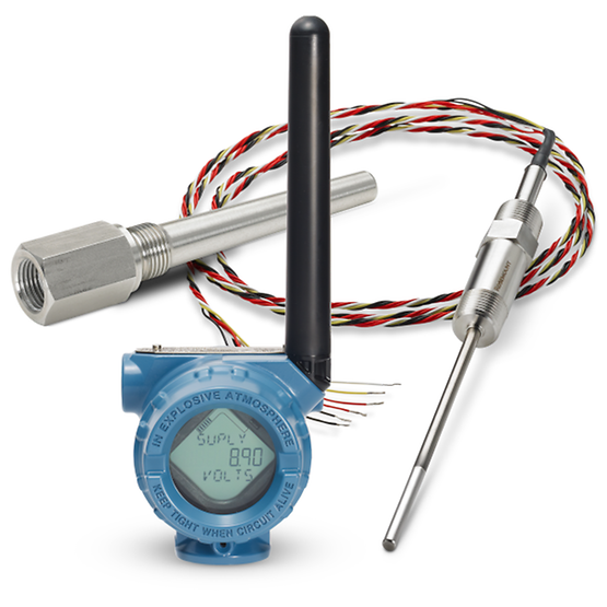 Rosemount 214C RTD Temperature Sensor, 648 Transmitter and 114C Thermowell