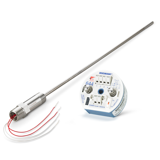 Rosemount 214C RTD Temperature Sensor and 644 Temperature Transmitter